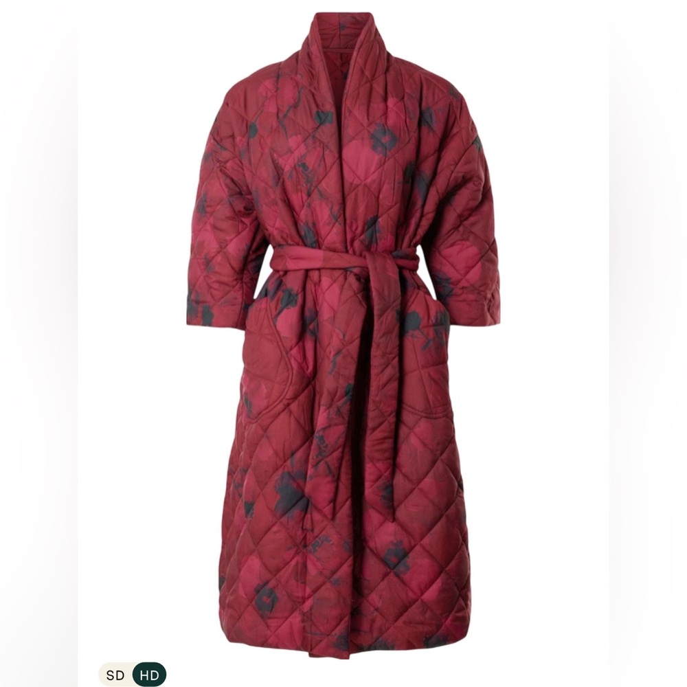 Hutch Quilted Women's Coat - Deep Red and Black